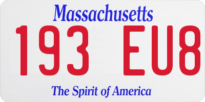 MA license plate 193EU8