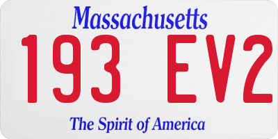 MA license plate 193EV2