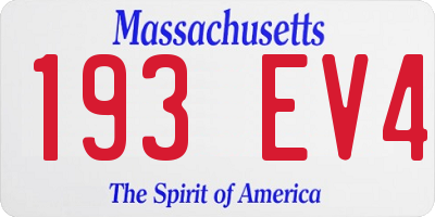 MA license plate 193EV4