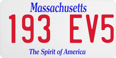 MA license plate 193EV5
