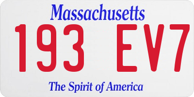 MA license plate 193EV7