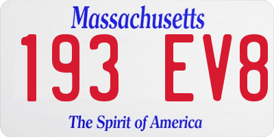 MA license plate 193EV8