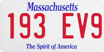 MA license plate 193EV9