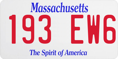 MA license plate 193EW6