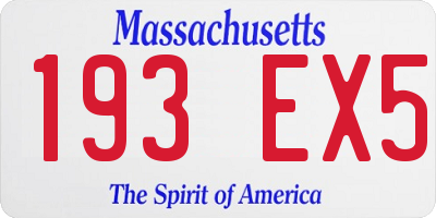 MA license plate 193EX5