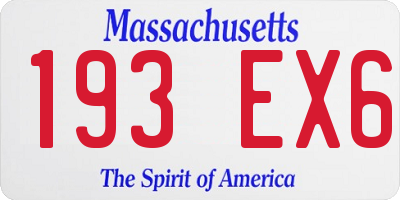 MA license plate 193EX6