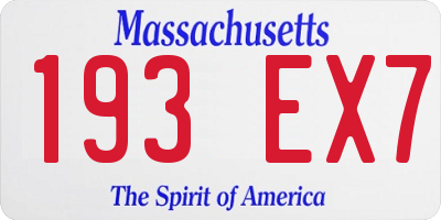 MA license plate 193EX7