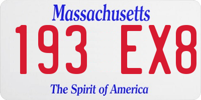 MA license plate 193EX8