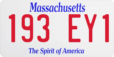 MA license plate 193EY1