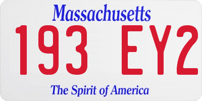 MA license plate 193EY2