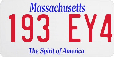 MA license plate 193EY4