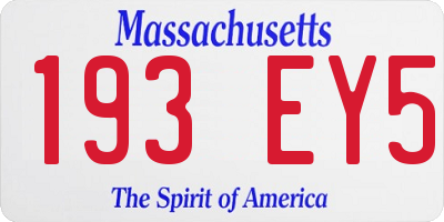 MA license plate 193EY5