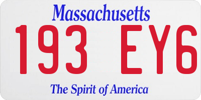 MA license plate 193EY6