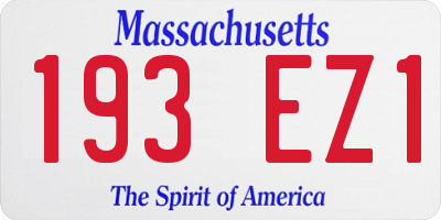 MA license plate 193EZ1