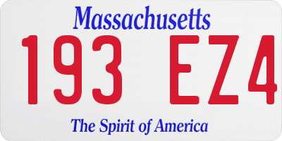 MA license plate 193EZ4