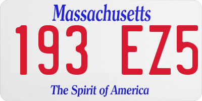 MA license plate 193EZ5