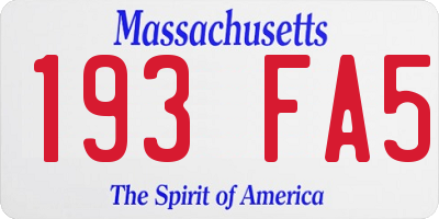 MA license plate 193FA5