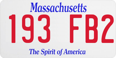 MA license plate 193FB2