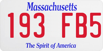 MA license plate 193FB5
