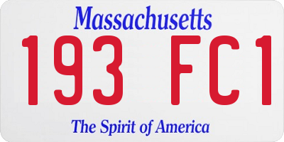 MA license plate 193FC1
