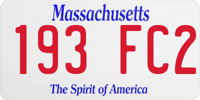 MA license plate 193FC2