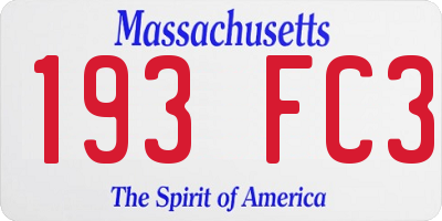 MA license plate 193FC3