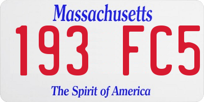 MA license plate 193FC5