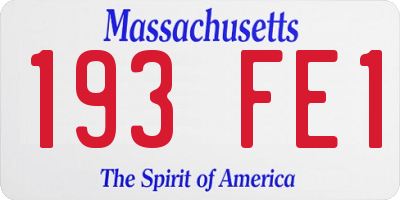 MA license plate 193FE1