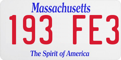 MA license plate 193FE3
