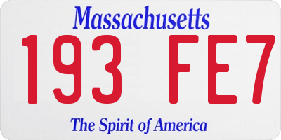 MA license plate 193FE7