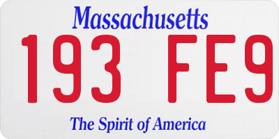 MA license plate 193FE9