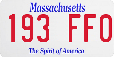 MA license plate 193FF0