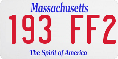 MA license plate 193FF2