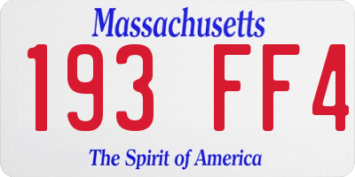 MA license plate 193FF4