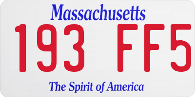 MA license plate 193FF5