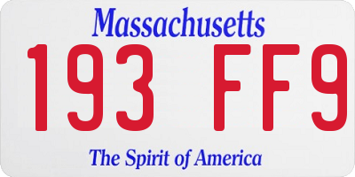 MA license plate 193FF9