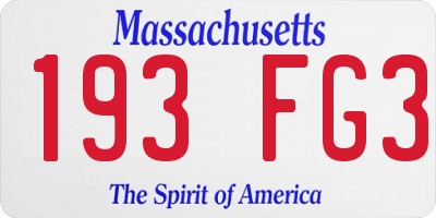 MA license plate 193FG3