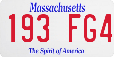MA license plate 193FG4
