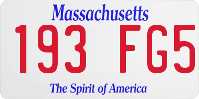 MA license plate 193FG5