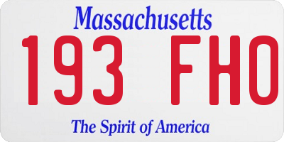 MA license plate 193FH0