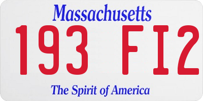 MA license plate 193FI2
