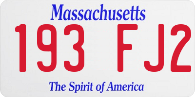MA license plate 193FJ2