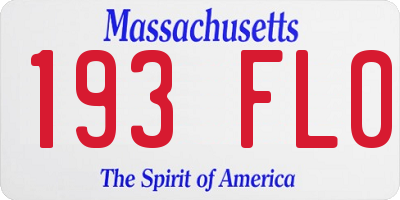 MA license plate 193FL0