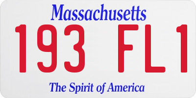 MA license plate 193FL1