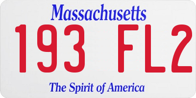 MA license plate 193FL2