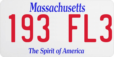 MA license plate 193FL3