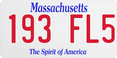 MA license plate 193FL5
