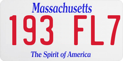 MA license plate 193FL7