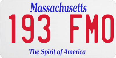 MA license plate 193FM0