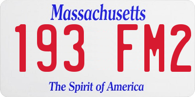 MA license plate 193FM2
